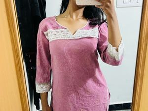 Pink Embroidered Kurta Set