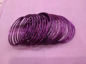 💜Elegant wine-golden metal bangles combo💜