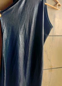 Sleek Black Faux Leather Dress