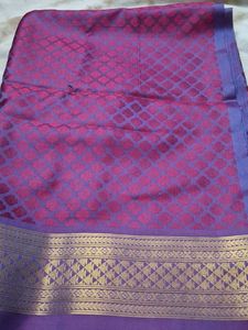 Elegant Purple &amp; Gold Saree blouse Piece
