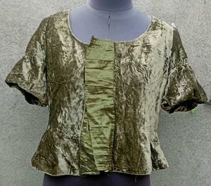 Velvet Ruffle Sleeve Blouse