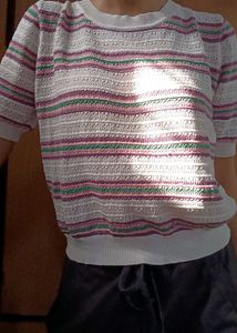 Striped Knit crochet Top🌈