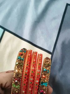 Classy rajasthani wear stone bangle set