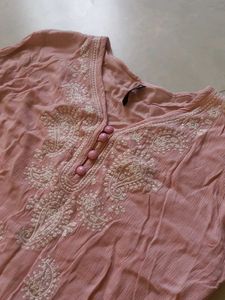 Pink Embroidered Kurta
