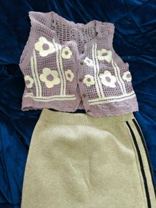 Crochet Vest &amp; Skirt Set