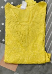 Yellow Embroidered Kurta