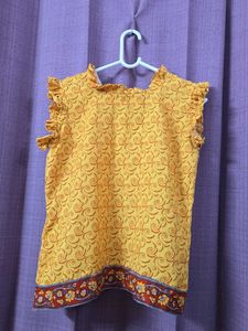 Yellow Printed Co-ord Set (with Dupatta)
