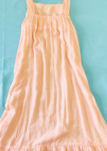 Peach Strapless Maxi Dress