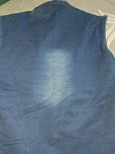 Blue Denim Sleeveless Jacket
