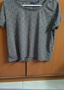 Patterned Short Sleeve Top - XL Size
