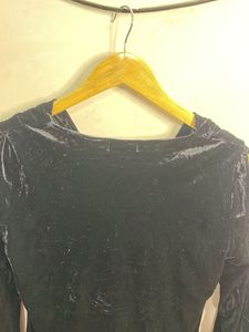 Velvet Cowl Neck Top