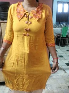 Vintage Mustard Embroidered Tunic