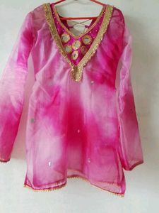 Beautiful Pink Tie-Dye Kurta Set