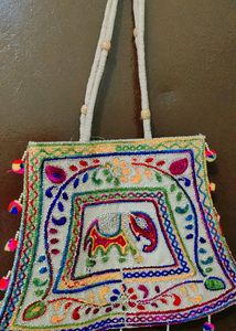 Boho Elephant Embroidered Bag