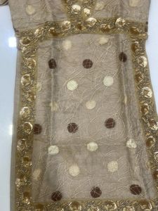 Elegant Net Dupatta with Polka Dots