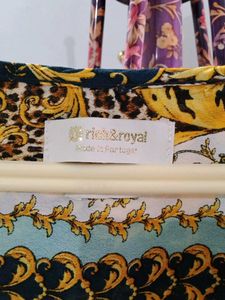 V-Neck Print Long Sleeve Tunic Top