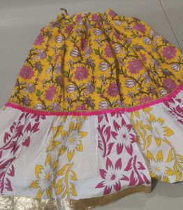 Vibrant Floral Print Ethnic Skirt