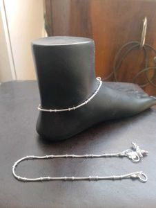 Elegant Anklet with Beads pure silver