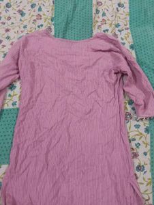 Elegant Pink Kurta with White Pants