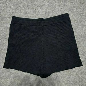 Zara Black Ribbed Knit Shorts