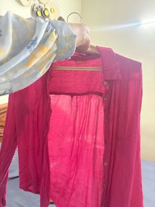 Vibrant Pink Cotton Kurta