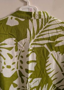 Green Leaf Print Kurta