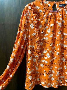 M&amp;S Floral Ruffle Long Sleeve Top