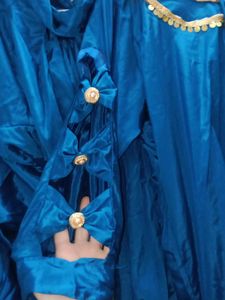 Teal Kurta Set with Gold Embellishments