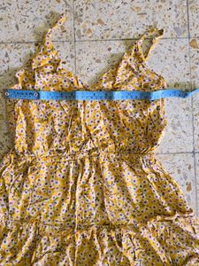 Yellow Floral Ruffle Dress