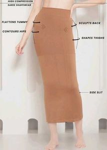 Clovia Saree Shapewear with Side Slit in Nude