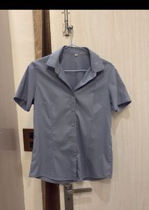 blue and white fitted shirts combo