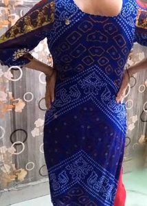 Blue Bandhani Print Kurta