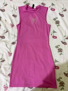 Pink Rhinestone Butterfly Dress