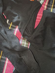 Ribbed Black Long Sleeve Top