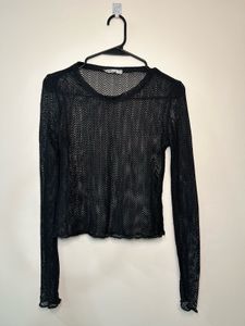 Sheer Black Long Sleeve Top