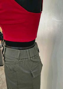 Red Corset Style Crop Top