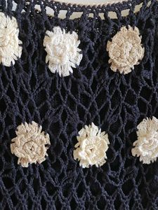 Black Crochet Floral Top