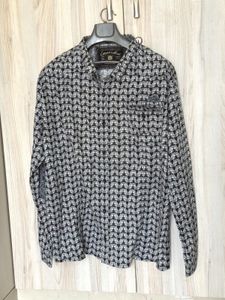 Men's Graphic Print Button-Up Shirt