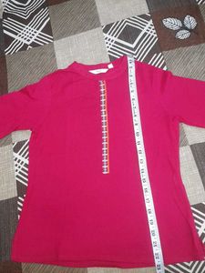 Vibrant Pink Embroidered Kurta Top