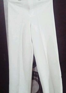 Stylish Cream Wide-Leg formal non pocket swhite Wo