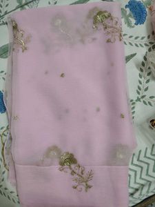 pink chiffon saree