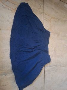 Blue Eyelet Ethnic Skirt