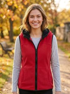 Red Sleeveless Hooded Vest