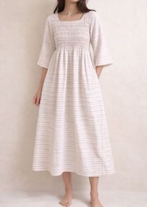 Striped Smocked Midi Dress . size - XXL