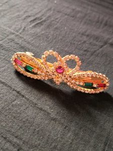 Sparkling Bow Hair Clip with Rhinestones