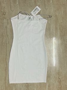 White Mini Dress with Diamante Straps
