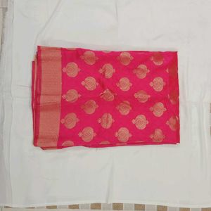 new Vibrant Pink Saree  with blouse piece