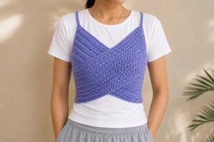 Crocheted Wrap Crop Top