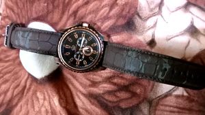 Men's Analog Watch with Brown Strap