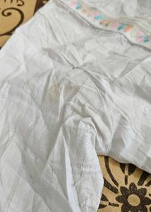 Elegant White Kurta Set with Embellishments
